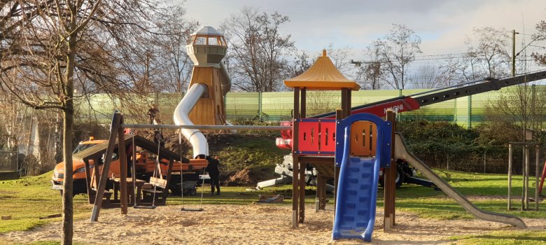 Spielplatz während der Baumaßnahme