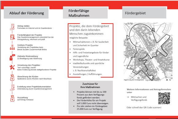 Screenshot des Werbe-Flyers Verfügungsfonds