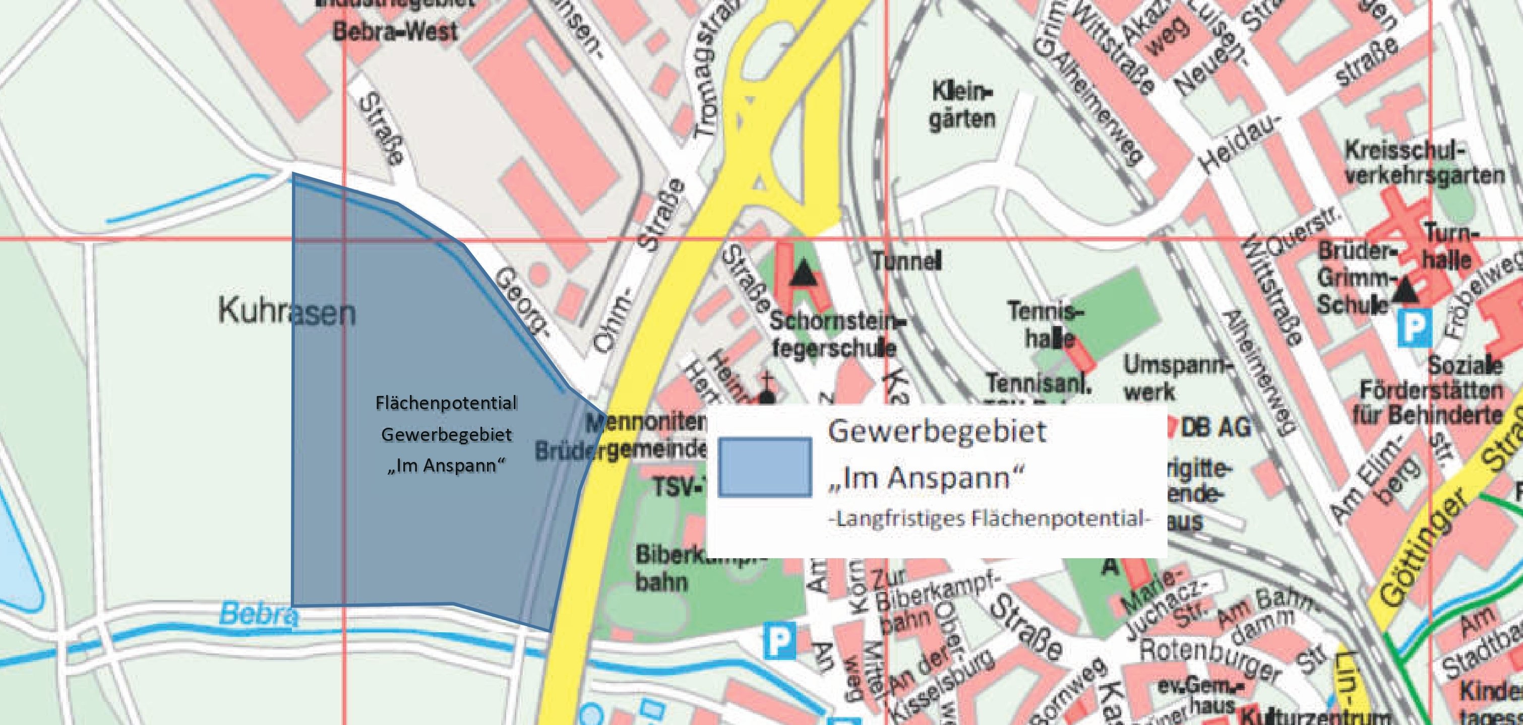 Lageplan Industriegebiet West, Im Anspann